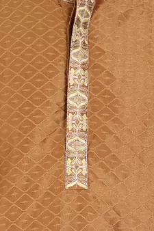 Brown embroidered art silk kurta-pajama