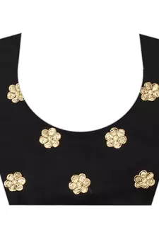 Black Georgette Embriodered Saree With Blouse Piece.