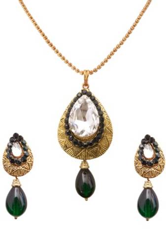 Antick Green Designer Pendant  Set