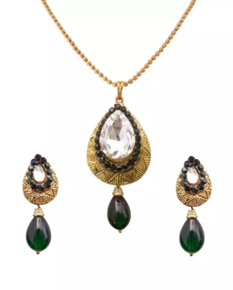 Antick Green Designer Pendant  Set