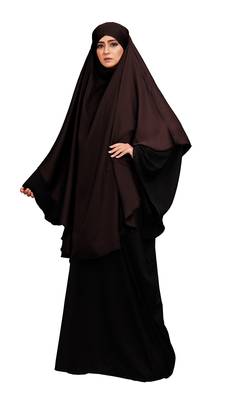 JSDC Women Outdoor Wear Plain Long Niqab Style Prayer Khimar Abaya Dress 5