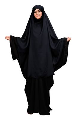 JSDC Dark Grey Color Long Prayer Niqab Style Nida Khimar For Women 1