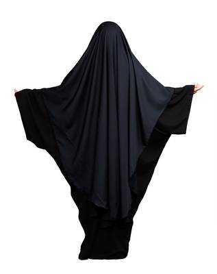 JSDC Dark Grey Color Long Prayer Niqab Style Nida Khimar For Women 2