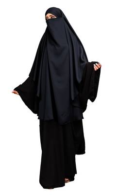 JSDC Dark Grey Color Long Prayer Niqab Style Nida Khimar For Women 3
