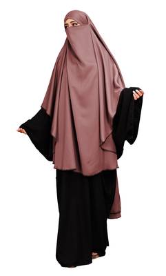 JSDC Violet Color Women Korean Nida Khimar Prayer Dress Abaya 3