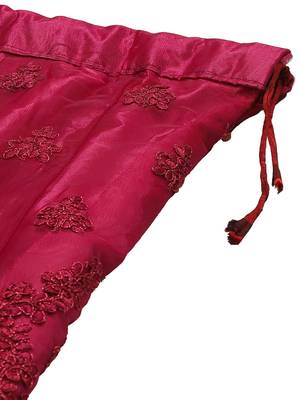 Women Purple Embroidery Net Semi Stitched Lehenga 4