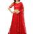 Women Red Embroidery Net Semi Stitched Lehenga