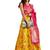 Women Mustard Woven Zari Silk Blend Semi Stitched Lehenga