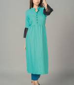 Sky blue plain rayon long-dresses