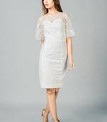 White plain lycra short dresses