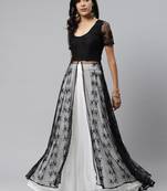 Black plain net long-dresses