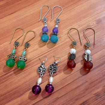Multicolor agate earrings 1