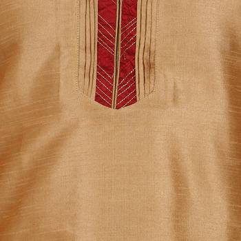 Brown embroidered art silk kurta-pajama 4