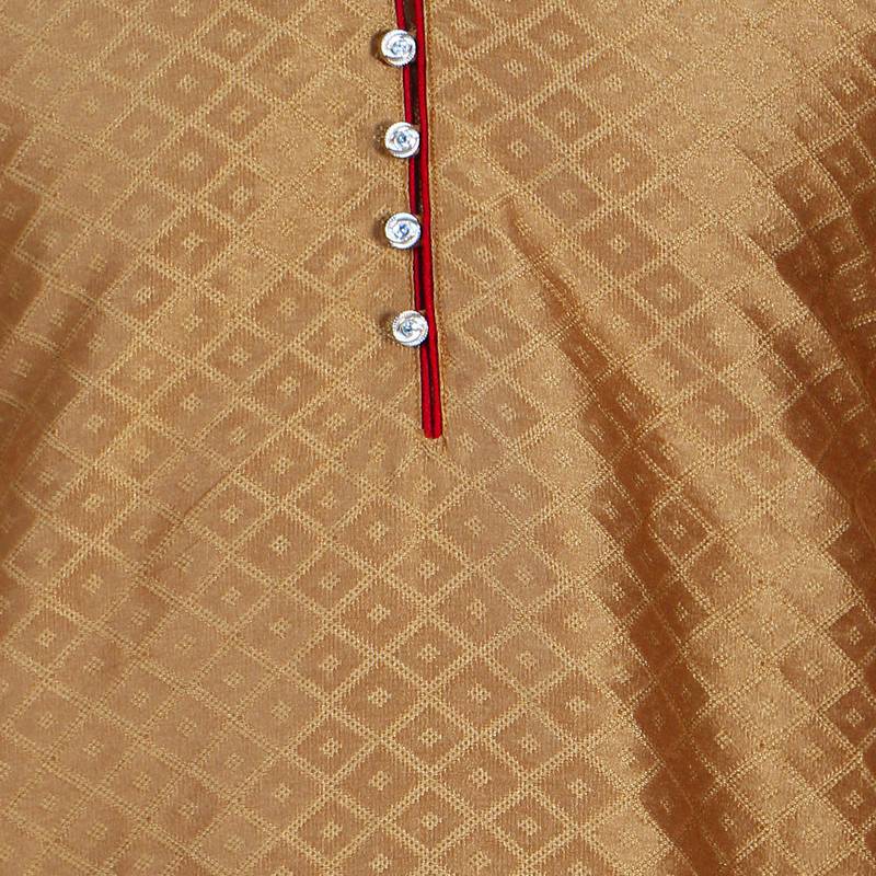 Brown embroidered art silk kurta-pajama