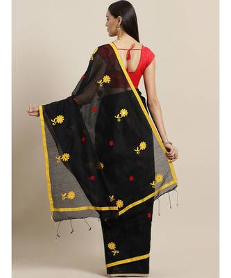 Red & White Handloom Woven Design Saree 2