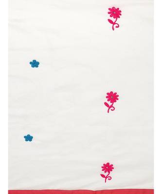 White & Pink Handloom Embroidered Saree 3