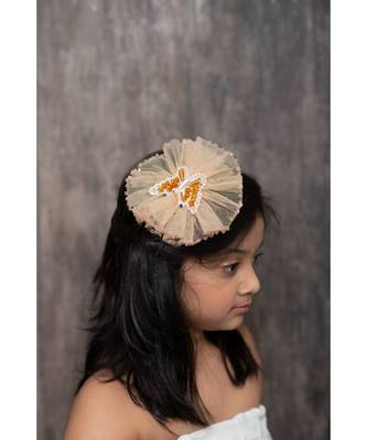 Cantaloupe Tulle Butterfly Hairclip 1