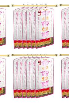 Atorakushon   Fabric Printed Hanging Saree Cover Wardrobe Organizer Garment Storage Bags Pack of 36