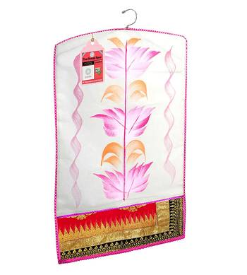 Atorakushon   Fabric Printed Hanging Saree Cover Wardrobe Organizer Garment Storage Bags Pack of 36 2