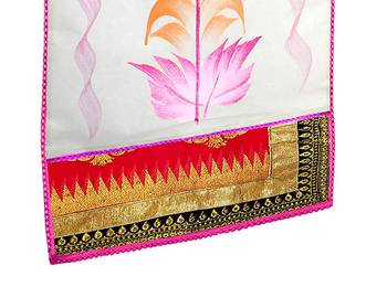 Atorakushon   Fabric Printed Hanging Saree Cover Wardrobe Organizer Garment Storage Bags Pack of 36 4