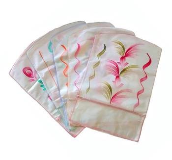 Atorakushon   Fabric Printed Hanging Saree Cover Wardrobe Organizer Garment Storage Bags Pack of 18 3