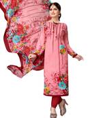 Pink Floral Print Leon Unstitched Salwar- Kameez