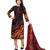 Black Floral Print Leon Unstitched Salwar- Kameez