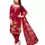 Red Floral Print Leon Unstitched Salwar- Kameez