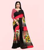multicolor printed faux georgette saree with blouse