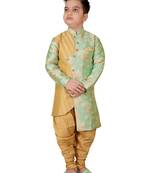 Multicolor embroidered cotton silk boys-kurta-pyjama