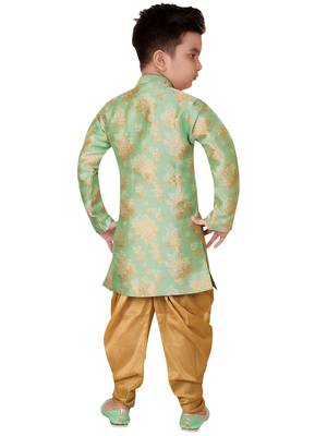 Multicolor embroidered cotton silk boys-kurta-pyjama 2