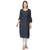 Navy-blue printed rayon long-kurtis