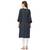 Navy-blue printed rayon long-kurtis
