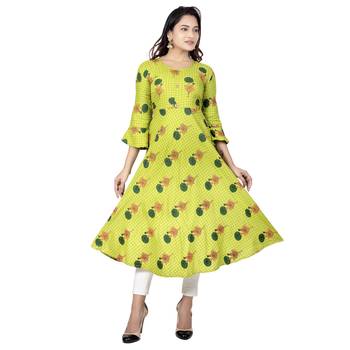 Light-green printed cotton kurtas-and-kurtis 1