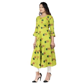 Light-green printed cotton kurtas-and-kurtis 3