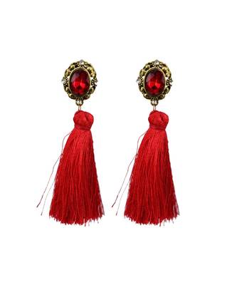 Stylish Red Thread Hanging Earrings 1