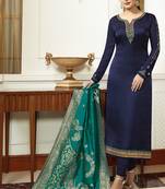 Navy Blue Georgette Party Wear Salwar Kameez
