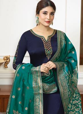 Navy Blue Georgette Party Wear Salwar Kameez 2