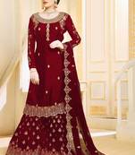 Maroon Georgette Pakistani Salwar Kameez
