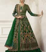 Dark Green Net Pakistani Salwar Kameez