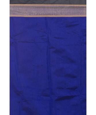 Dark Blue Blended Cotton Handloom Saree 4