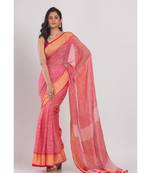 Rose Red Soft Cotton Handloom Saree