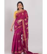 All Over Jecquard Jori Work Magenta Handloom Saree