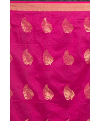 All Over Jecquard Jori Work Rani Pink Handloom Saree 4