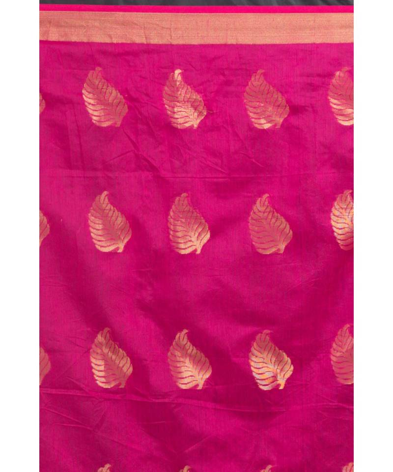 All Over Jecquard Jori Work Rani Pink Handloom Saree