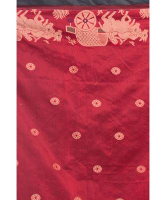 All Over Jecquard Work Black Handloom Saree 4