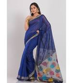 Black Blended Cotton Handloom Jamdani-Sarees