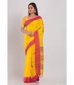 Yellow Handloom Jamdani Cotton Saree