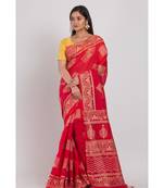Red Handloom Festive Saree
