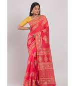 Indian Red Handloom Festive Saree